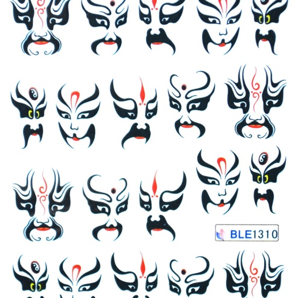 Asian Mask - Nail Art Decal - RED99 - Picture 2 of 2